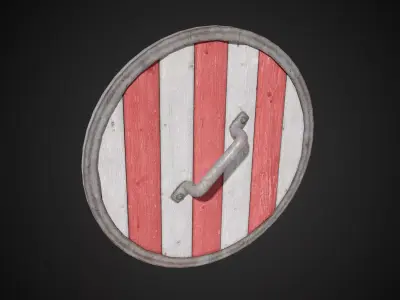 Medieval Viking Shield Low-poly 3D model purchase