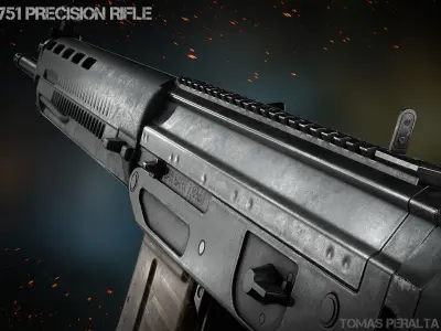 SIG 751 Precision Rifle Low-poly 3D model
