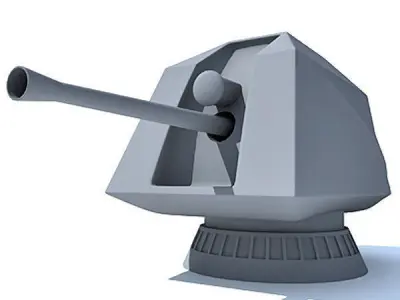 Set of 2 Deck Guns 3D model