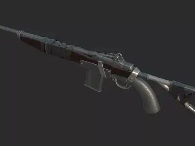 Future Sci-Fi Apocalypse-Style Modular Rifle 3D model