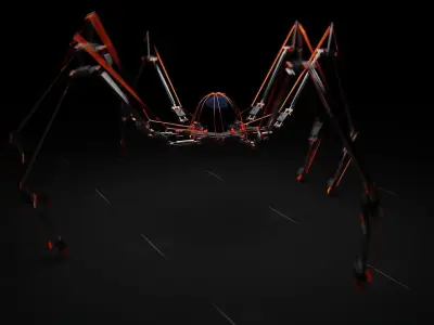 Mechanical Arachnid Creature Low-poly 3D model
