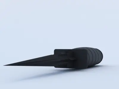 Black Combat Knife 3D Model 3D model