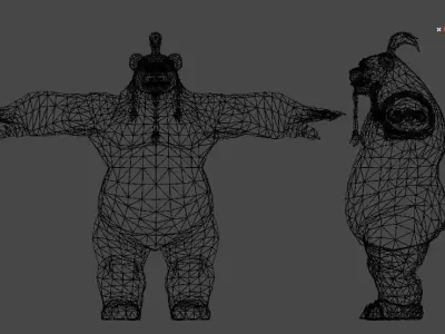 Panda character fully rigged low-poly 3d model for games Low-poly 3D model