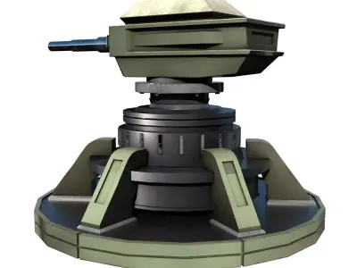 Sci-fi Turret PBR Low-poly 3D model