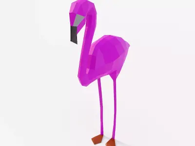 Flamingo 3d model polygonal Low-poly 3D model