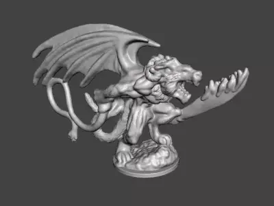 6MM SCALE CHAOTIC GREAT DEMON MINIATURE SCIFI OR FANTASY GAMES 3D print model
