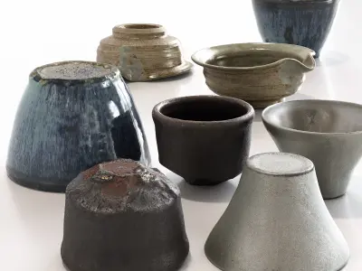 Japanese Tableware Set 6 - sake cup Low-poly 3D model