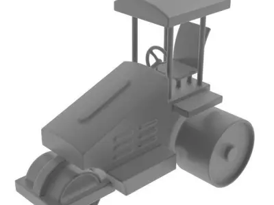 Road Roller Machine Low-poly 3D model