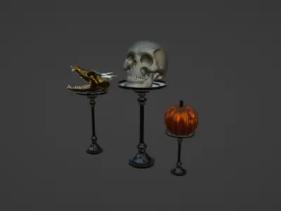 SkullStickSet 3DModel part of the Halloween package 3D model