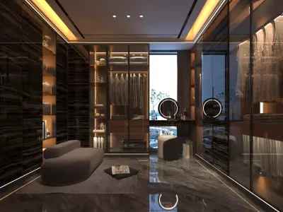 Dressing room Wardrobe closet full Scene  02 3D model