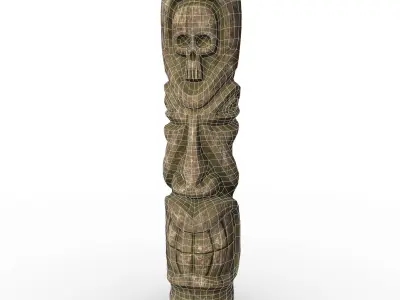 Totem pole Low-poly 3D model