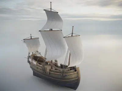 PBR Medieval Ship Collection Low-poly 3D model