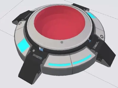 Sci-Fi Platform 01 Low-poly 3D model
