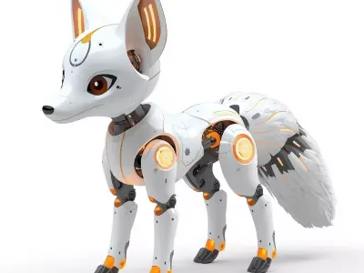 Robotic Fox 3D Model Low-poly 3D model