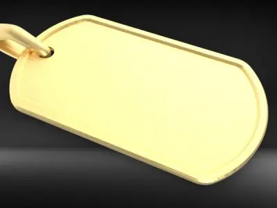 Military DogTag with bail Small Medium Large Pendant Jewelry 3D print model