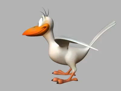 cartoon bird 3d rigged model 3D model