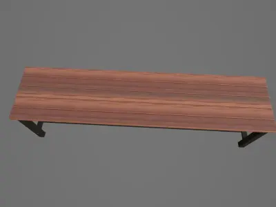 Bench Low-poly 3D model 18