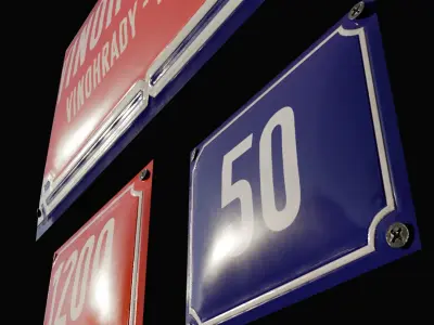 Prague Street Signs 3D model