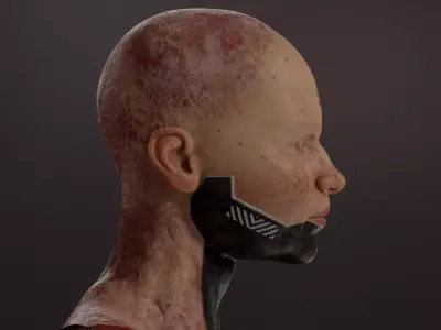 Scifi Female Cyber Punk Low Poly Low-poly 3D model