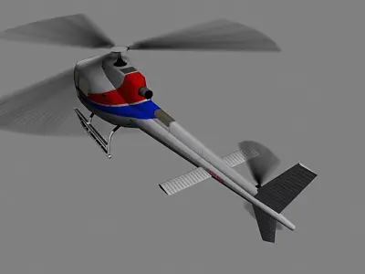 As-350 V2 Helicopter Low-poly 3D model