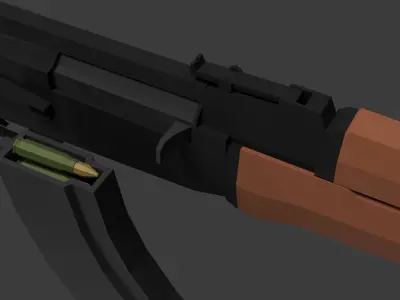 Ak-47 Lowpoly Low-poly 3D model