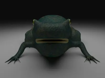 Smooth Blue Frog - Cartoon Style Free low-poly 3D model