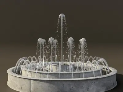 Fountains Collection Waterfall Low-poly 3D model