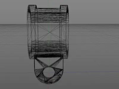 Steel clamp with rubber protection Low-poly 3D model