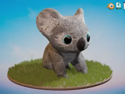 Australian Koala with Textures Low-poly 3D model