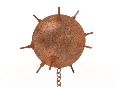 Rusty Underwater Mine Low-poly 3D model