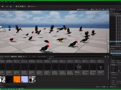 European Black Woodpecker Low-poly 3D model