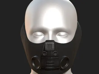 Gas mask respirator scifi futuristic 3d  Low-poly 3D model 47
