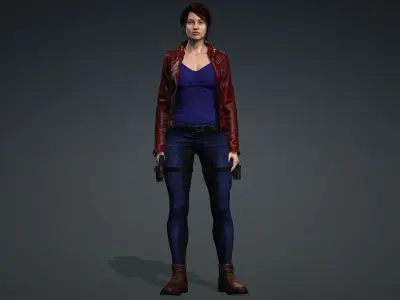 Claire Redfield Low-poly 3D model