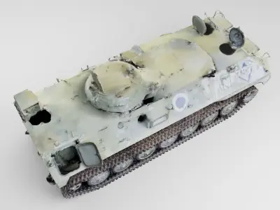 russian MT-LB destroyed by Ukrainian army 3D model