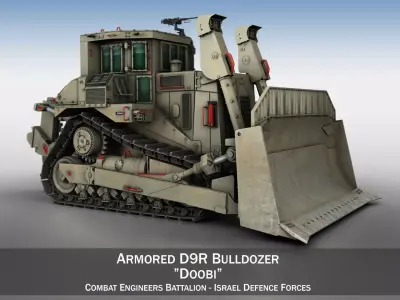 Armored D9R Bulldozer Doobi 3D model