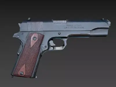 Pistol M1911 - Game Ready Low-poly 3D model