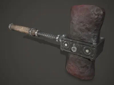 stone hammer Free low-poly 3D model