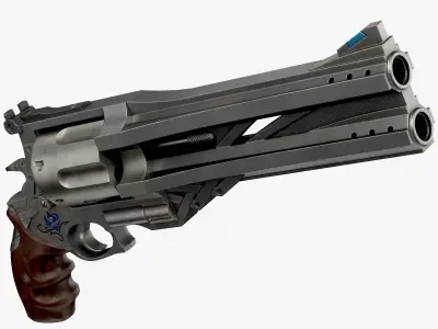 Blue rose Low-poly 3D model