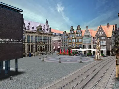 Bremen old city centre in germany 3D model