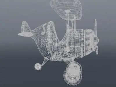 Cartoon plane 3D model