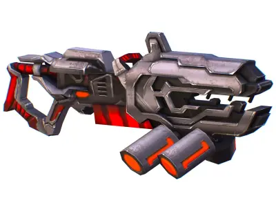 Assault heavy machine gun cannon naff barrel blaster laser arms Low-poly 3D model