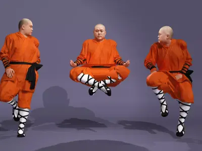 Realistic Eastern Monk Shi Yongxin the Abbot of Shaolin Temple 3D model