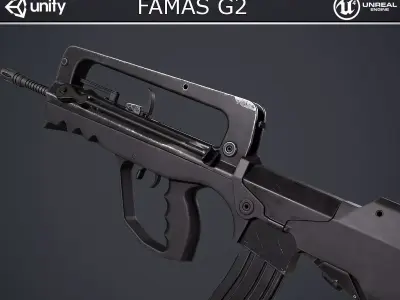 FAMAS G2 Rifle Low-poly 3D model