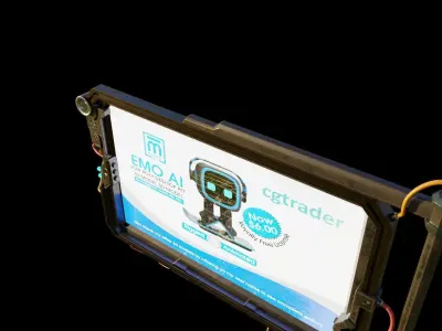 Big Digital Steel Billboards Low-poly 3D model 3D model