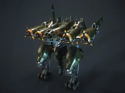 Mecha B-24 Liberator 3D model