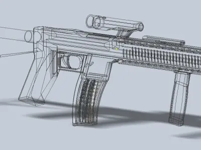3D model machine gun 3D model