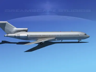 Boeing 727-200 Bare Metal 3D model