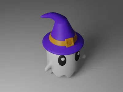 Cartoon Ghost Low-poly 3D model