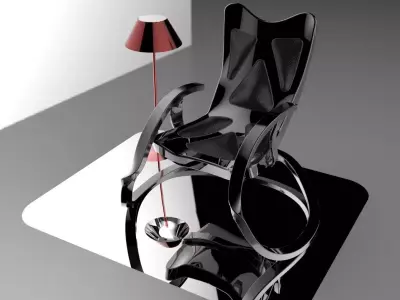 ssssawef chair with lamp Free 3D model