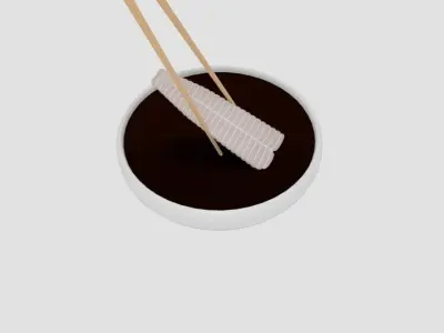 Chopstick Dip Dori Fillet Low-poly 3D model